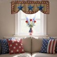 thumbnail image 4 of Flag Day Tie Up Valances Curtain, Adjustable Kitchen Retro Blue Star Red Brown Stars Border Valances for Windows Decor, Rod Pocket Short Curtains Set for Bedroom/Bathroom, 60"x18", 4 of 9