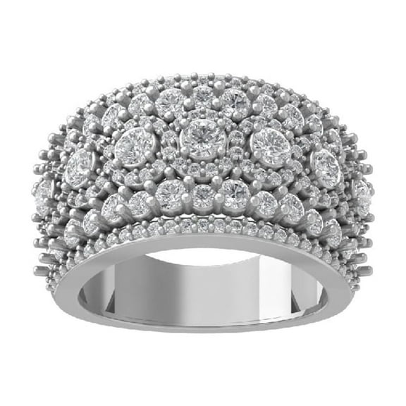 ARAIYA FINE JEWELRY 10K White Gold Diamond Fashion Band Ring (2 cttw, I-J Color, I2-I3 Clarity) Size 5