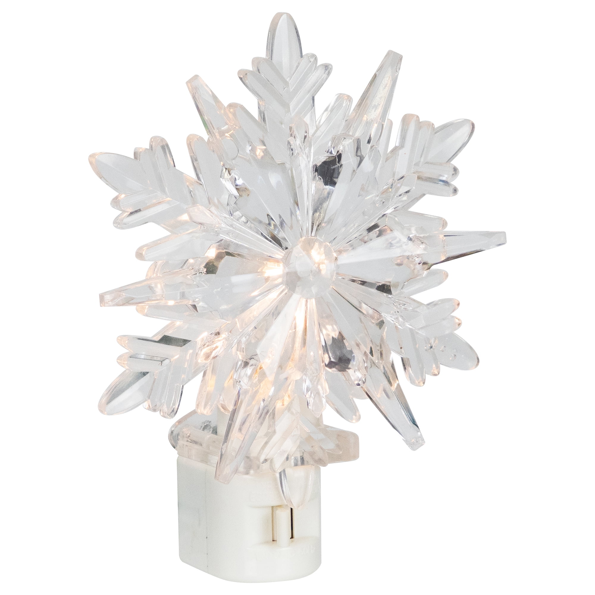 Northlight 3D Snowflake Christmas Night Light - 6" - Clear