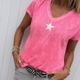 thumbnail image 3 of Woman V Neck Short Sleeve Solid Color Shirt, 3 of 3