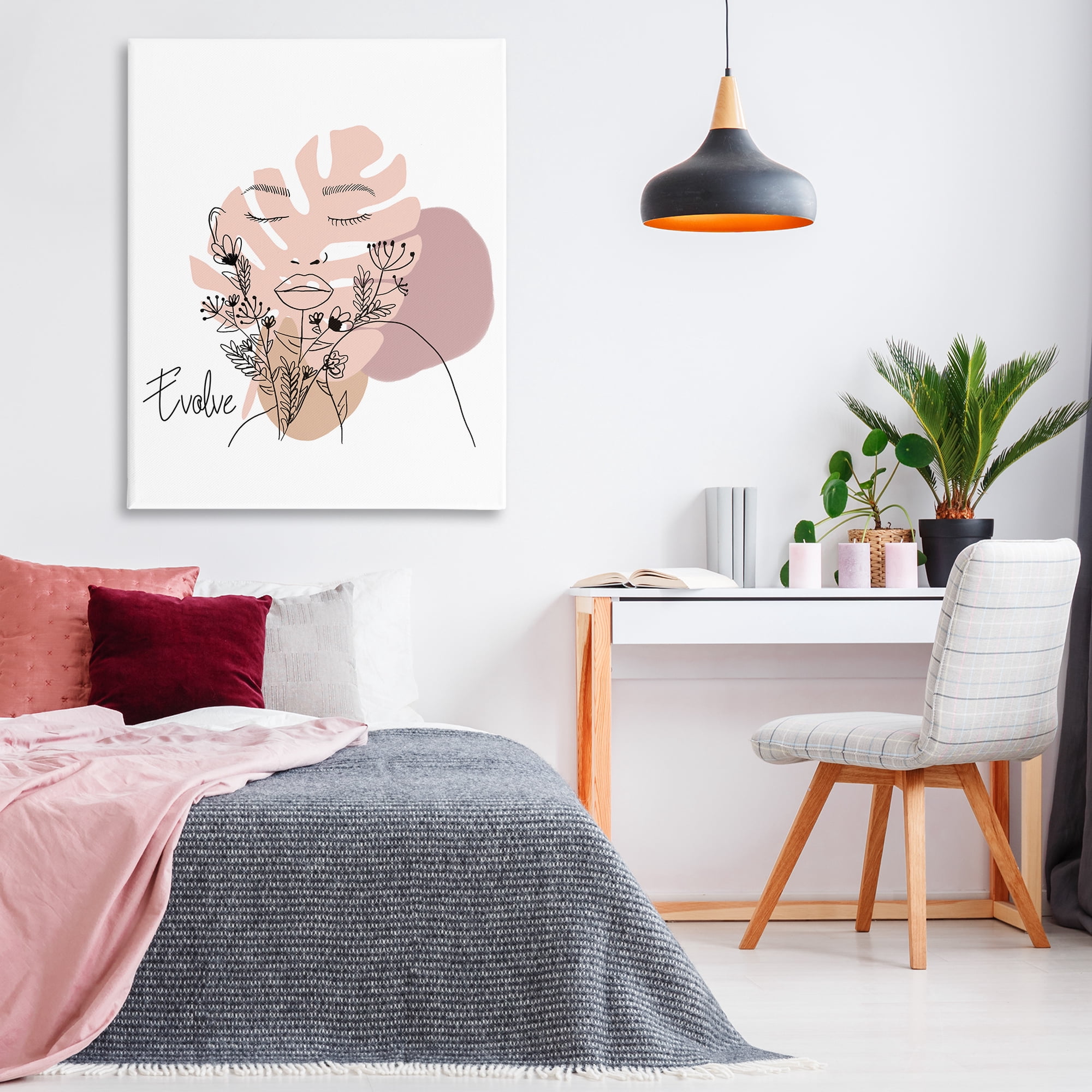 Stupell Industries Evolve Boho Portrait Typography Painting Gallery Wrapped Canvas Art Print Wall Art, 36 x 48