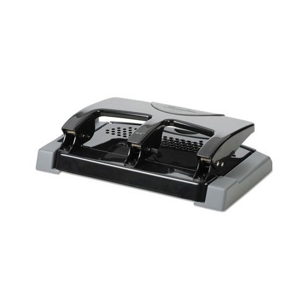 45-Sheet SmartTouch Three-Hole Punch 9/32" Holes, Black/Gray