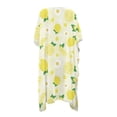 thumbnail image 3 of FKELYI Daisy Flower Lemon Print Womens Bikini Cover Up for Summer Open Front Cardigan Beach Cover Ups Comfy Beach Kimono Beachwear Ladies Cruise Outfits Resort Wear, 3 of 6