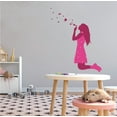 thumbnail image 2 of GIRLY - Home Living Room Mural Art Girl Silhouette Blowing Bubbles Décor Colorful Pink Floral Dress Outfit Design Vinyl Wall Decal - Kids Girls Nursery Bedroom Easy To Apply Wall Sticker 8" x 10", 2 of 3