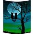 thumbnail image 1 of Tapiz colgante de pared ABPHQTO Lindo gato Luna noche decoración del hogar tamaño 100x150 cm, 1 of 1