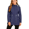 thumbnail image 2 of Hearthz Rain Jacket Womens Waterproof with Hood Lightweight Zip Up Lightweight Wind Breaker Cute Jacket Women's Coats with Pockets, 2 of 6