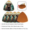 thumbnail image 4 of HemaKayy Set of 6 Decorative Coasters for Drinks, Waterproof Leather Drink Coaster with Double Side Non-Slip Surface for Cup Kitchen Home Housewarming Gift, Rectangle 4" - Grassland Plateau Yak, 4 of 7