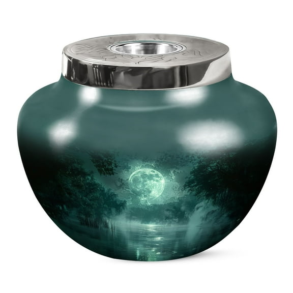 KARYLIZ Forest Urn - Large Urn For Human Ashes Adult Female - Cremation Urns For Adult Ashes - Urns For Ashes Adult Male - Unique Gifts - Decorative Urns For Women - Memorial Burial Urns 10 INCH
