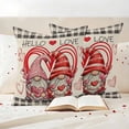 thumbnail image 3 of Valentine's Day Outdoor Waterproof Pillow Covers, Retro Gnomes Love Heart White Black Plaid Decorative Square Throw Pillowcase Sofa Cushion Sham for Patio/Couch/Chair, 16"x16" 2 Pack, 3 of 8