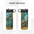 thumbnail image 3 of Sikiie Impressionist Village Sky Print 18OZ Insulated Straw Cup, Portable Leak-proof Sports Water Bottle, Stainless Steel Water Cup Suitable for Home and Outdoor, 3 of 8