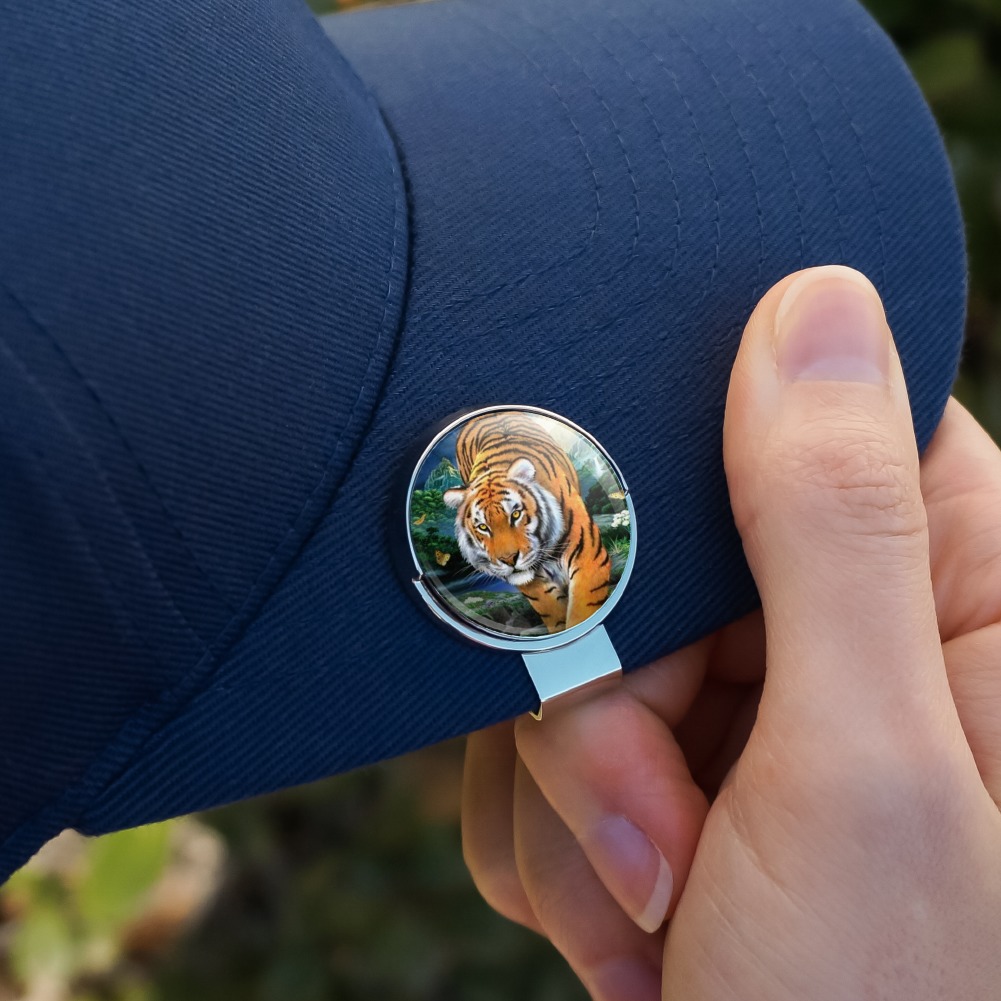 Tiger Stalking at Sunset Butterflies Golf Hat Clip With Magnetic Ball Marker - image 5 of 7