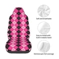 thumbnail image 4 of Wukai pink and black argyle Full Set Car Seat Covers with Soft Padding Universal Auto Front Seats Protector and Cushion Mat, 4 of 5