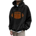 thumbnail image 2 of Aobny Lightweight Winter Hoodies for Men Oversized Black Big & Tall Hoodies Hooded Pullover Football T Shirt,XXXXL, 2 of 6