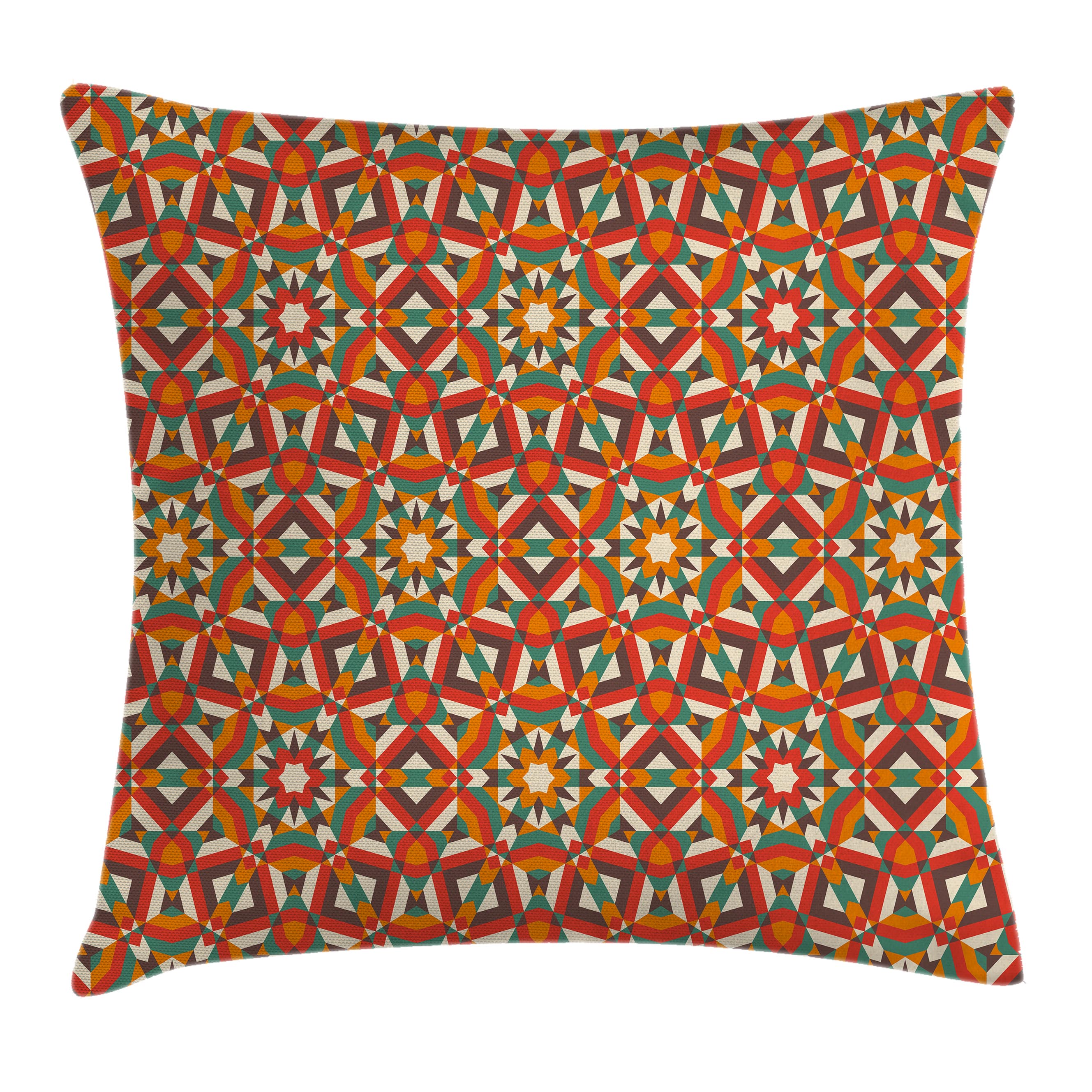 Geometric Throw Pillow Cushion Cover, Ethnic Traditional Damask Pattern