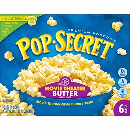 Microwave Popcorn, Movie Theater Butter (Pack of 6)