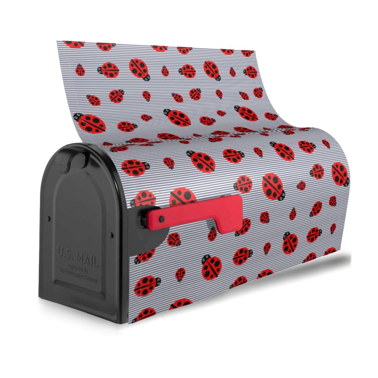 Logiee Ladybug Print Post Letter Box Wrap Decor, Mailbox Cover Suitable for Standard Mailbox and Large Size Mailbox,Outdoor Yard Decoration-25.5x21 in