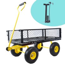 Kacho Wagon Cart, Heavy Duty, Adjustable Handle, Garden Cart Wagon for Lawn, Utility Wagon for Sports, Camping, Garden, and Shopping, for Garden, Sports, Picnic, Black