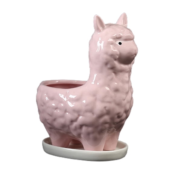 CIYISON Llama Ceramic Vase Room Art Sculpture Flower Arrangement White Ceramic