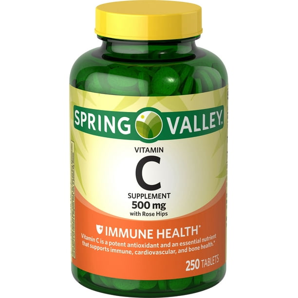 Spring Valley Vitamin C Supplement With Rose Hips 500 Mg 250 Count Walmart Com Walmart Com