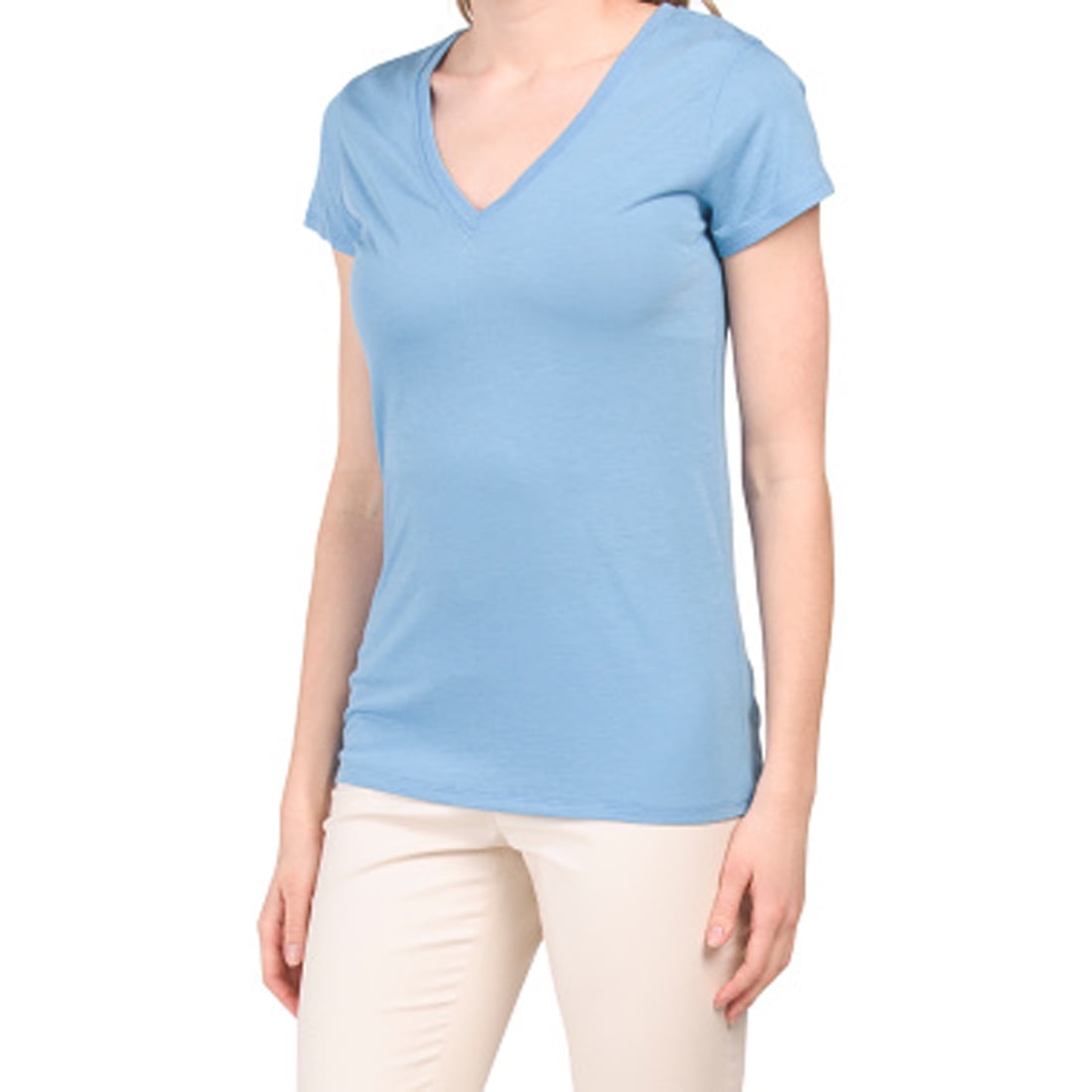 Splendid Kate V-Neck Tee, Cristal Blue 