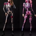 thumbnail image 2 of Disfraz de fantasma aterrador para mujer, mono de diablo Sexy, esqueleto de rosa, fiesta de carnaval, Día de los muertos, 2 of 3