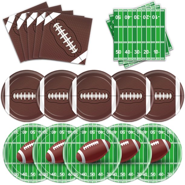 Set de platos y servilletas para fiesta temática de fútbol Oigco