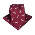 thumbnail image 6 of DONGTIAN Men's Polyester Neck Tie Set Pineapple Dragonfly Jacquard Casual Neckties Cashew Flower Pocket Square Shirt Suit Tuxedo Neckwear, 6 of 6