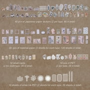 Abaima 260 Pcs Vintage Scrapbooking Stickers and Paper, DIY Washi Stickers, Scrapbooking Stuff for Adults and Kids, Nature Antique Paper Stickers Retro Decorative Decals for Art Journaling