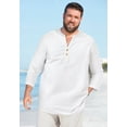 thumbnail image 5 of KingSize Men's Big & Tall Gauze Mandarin Collar 3/4 Sleeve Shirt, 5 of 6