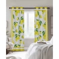 thumbnail image 2 of Yellow Lemon Black Out Curtains 84 Inch Long for Living Room, Summer Watercolor Fruits Leaf Blackout Curtain Shade Thermal Insulated Window Curtains Grommet Drapes 42"x84" 2 Panels, 2 of 8