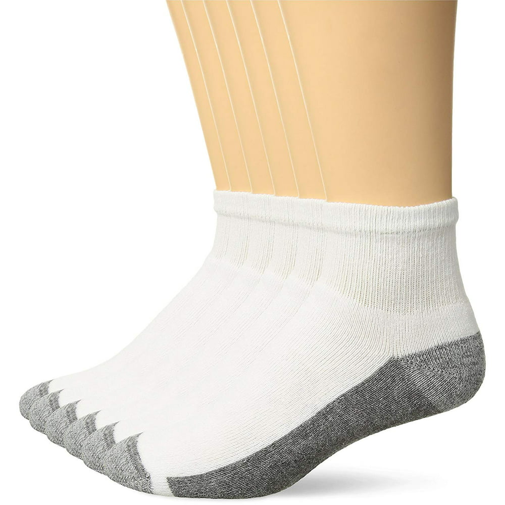 Hanes - Men's ComfortBlend Max Cushion 6-Pack White Ankle Socks, Shoe ...