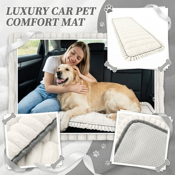 Thickened Non-Slip Car Pet Mat Dog Seat Cushion for SUV Truck, Camel