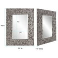 thumbnail image 4 of Tyler Dillon Gray Rectangular Wall Mirror with Wood Block Mosaic Frame - 48"H x 36"W, 4 of 8