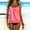 Pink, variant on Ynynloco Tankini Swimsuits for Women Tummy Control Two Piece Full Coverage Slim Bathing Suit Tie Back Swim Suit with Bottom