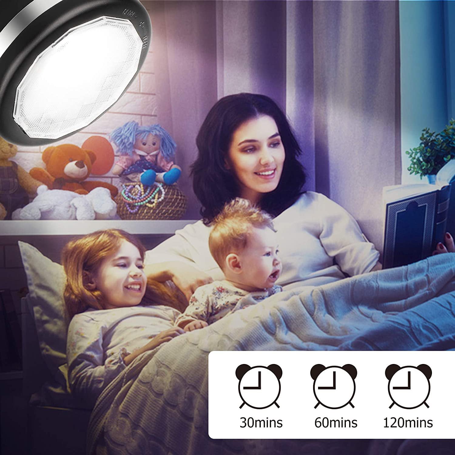 SHELLTON LED Puck Lights Battery Operated Under Cabinet Lighting, 16 Color Changing Puck Lights with Remote Control & Timing, Dimmable LED Closet Lights for Kitchen Cabinet and Closet (6 Packs)