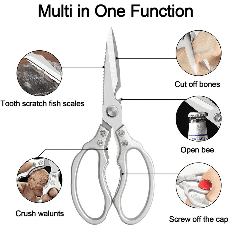 Kitchen Shears Food Grade Stainless Steel Scissors, Meat Scissors Heavy  Duty Food Scissors,Heavy Duty Kitchen Scissors,Utility Scissors Bone Shears