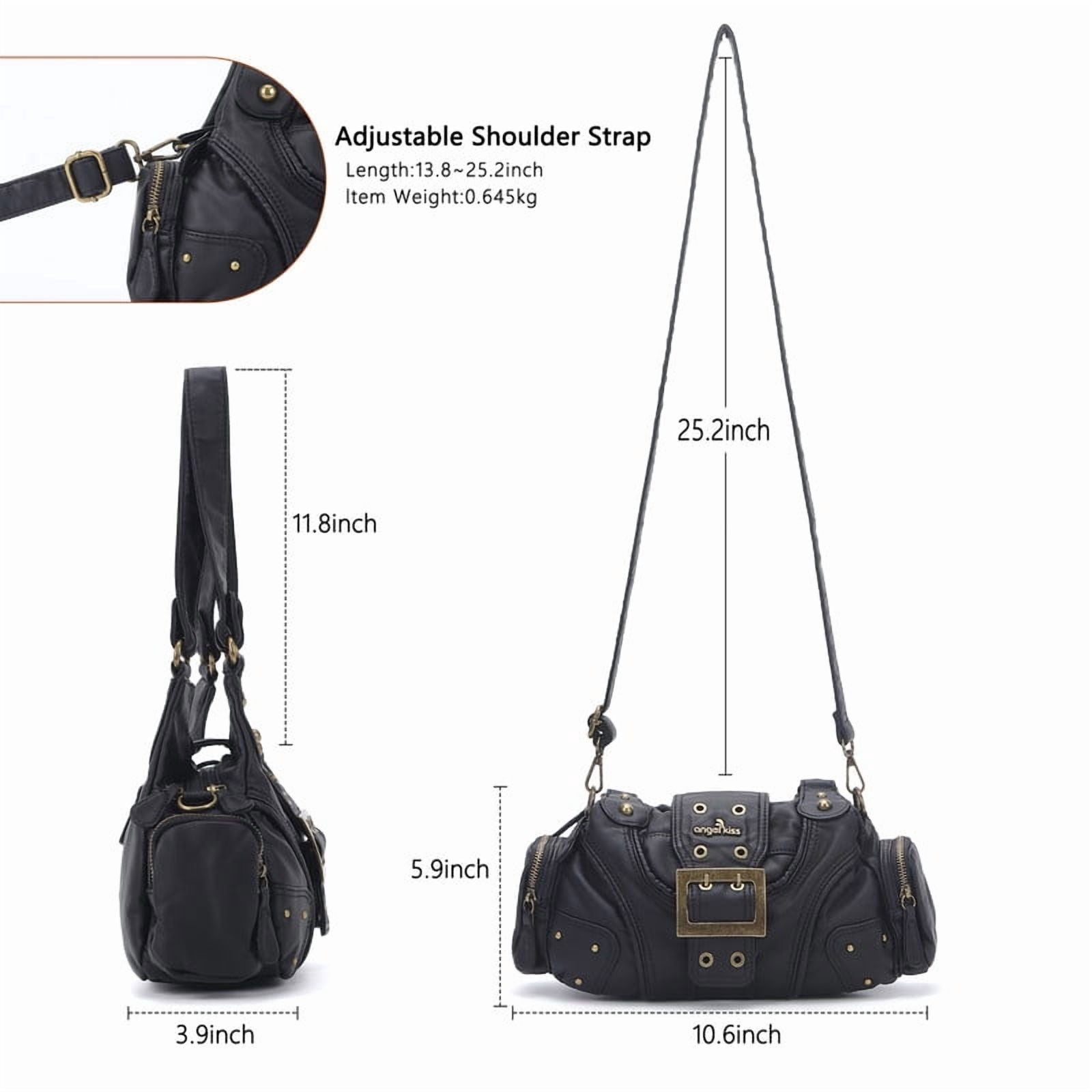 Angelkiss Purse for Women PU Wallet With Adjustable Shoulder Strap Crossbody Bag Single Satchel Handbags Hobo Bag