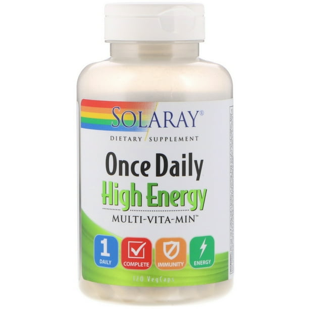 Solaray Once Daily High Energy Multivitamin Supports Immunity And Energy Whole Food Base