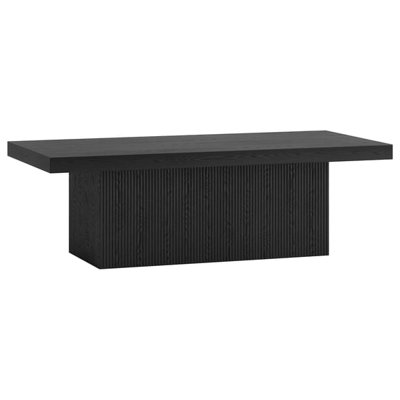 Torren 48" Wide Rectangular Fluted Coffee Table in Black Grain