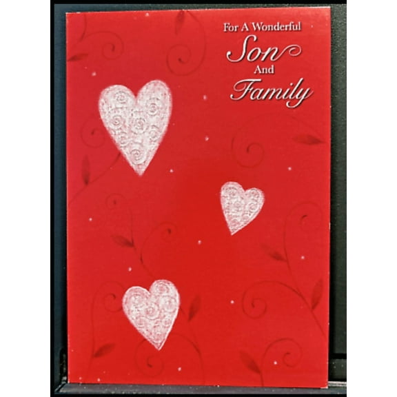 Happy Valentine's Day Son and Family Greeting Card w/Envelope