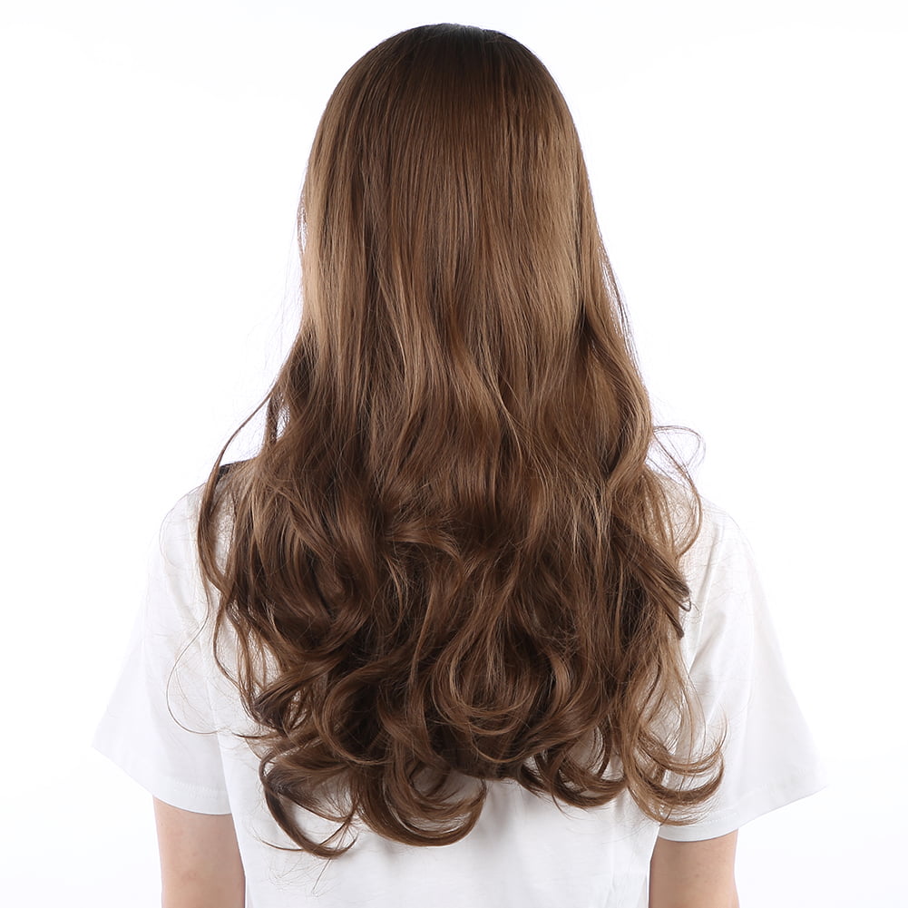 Ymiko Women ,,Wavy Brown Synthetic Fashionable Soft Women Long Curly Hair  Fake Hair 