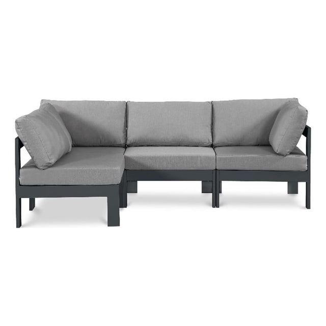 Meridian Furniture Nizuc Sectionnel Modulaire d'Extérieur Gris pour Patio