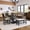 Gray, variant on HICOMILA 6-Piece Wood Dining Table Set with Bench and 4 Chairs, Modern Half Round Legs Kitchen Table Set, Seats 6, Brown