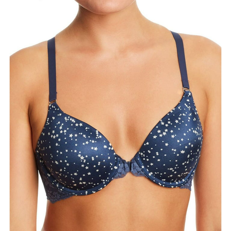 Women's Maidenform 7112 One Fab Fit Extra Coverage Lace T-Back Bra (Shining  Star Navy 42B) 
