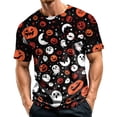 thumbnail image 2 of Mens Halloween Shirts Pumpkin Witch Hat Graphic Short Sleeve Scary Tops Candy Print Crew Neck Fall Spooky Tees S, 2 of 6