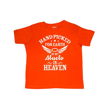 

Inktastic Handpicked for Earth By My Abuelo in Heaven with Angel Wings Gift Toddler Boy or Toddler Girl T-Shirt