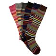 thumbnail image 2 of Womens Casual Knee High Socks Patterned Colors Fashion Socks (Multi-Stripes, 6 Pairs), 9-11, 2 of 3