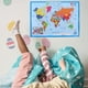 thumbnail image 2 of 1 hoja de mapa del mundo resistente al desgaste, póster preescolar para niños, póster cognitivo para el hogar para niños (estilo aleatorio), 2 of 5