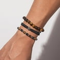 thumbnail image 6 of Mens Beaded Bracelet Set 8mm 4mm Healing Gemstone Braided Rope Bracelets with Cubic Zirconia Charm Hematite Stainless Steel Bead Bracelet Cool Jewelry Gifts for Men, 6 of 9