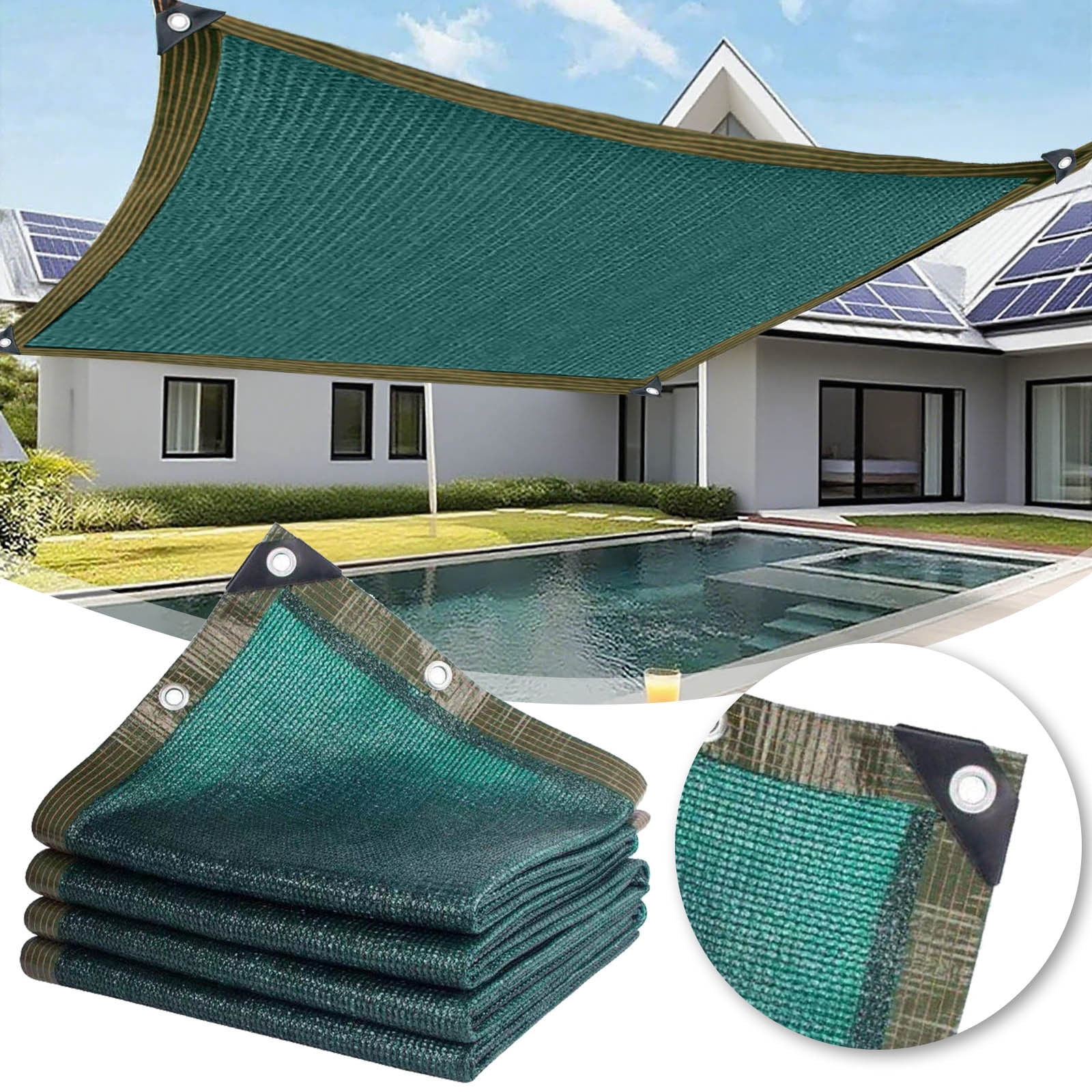 6.5x6.5Ft Shade Cloth,Breathable 90% Shading Rate Outdoor Sunshade for Garden Patio,Plants Greenhouse,Outdoor Pergola Lawn,Swimming Pool,Kennel Chicken Coop